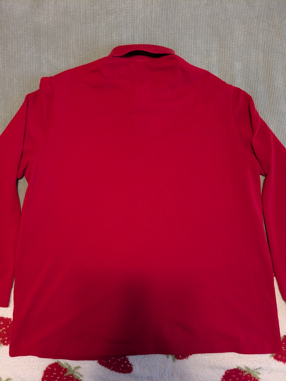 Lacoste Classic Fit Polo Long Sleeve Shirt Ruby Red Size XXL - Picture 4 of 6